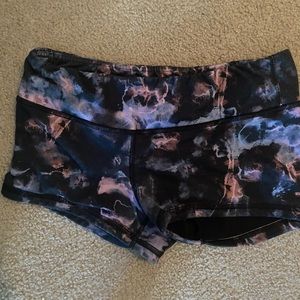 Crossfit FLEO tie-dye blue, lavender, & black spandex